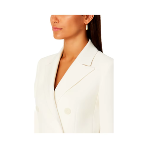 Manteau long décontracté pour femme en laine à double boutonnage, col montant uni, coupe-vent, doux et respirant, ODM, écologique - Product Image 4