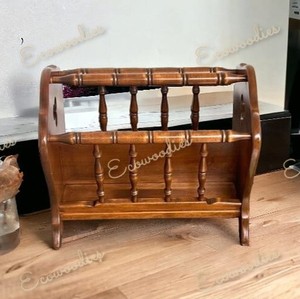 Nouveau design mobilier de bureau porte-revues pour journaux porte-revues en bois brun foncé pour immeuble de bureaux école ferme - Product Image 3