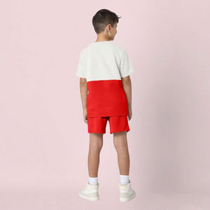 Conjunto de Camiseta de Manga Corta para Niñas y Niños, Primavera-Otoño 2026, Estilo Casual, Dos Piezas para Verano, Suministro ODM, Diseño Liso - Product Image 2