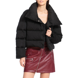 Women's Winter Puffer Jacket <b>Long</b>-Sleeve Full-Zip Oversize Puff Sleeve Short Quilted <b>Lightweight</b> <b>Coat</b> - Product Image 1