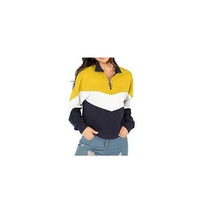 AOXI clothing wholesale plain printed mens sweatshirts colorblock quarter <b>zip</b> pullover blank crew neck costom from india - Product Image 3