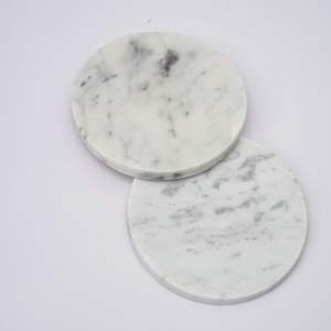 Ensemble de sous-verres à thé en marbre en vrac pour boissons chaudes et froides | Sous-verre rond OEM avec base antidérapante pour table basse à manger en gros - Product Image 5