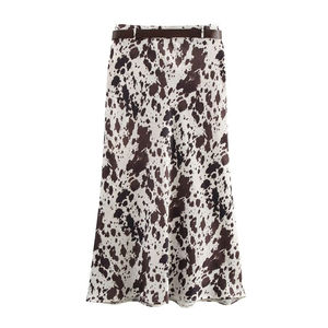 Jupes en cuir de vachette de haute qualité, couleur unie, élégantes et confortables, fermeture élastique à la taille, jupes imperméables - Product Image 1