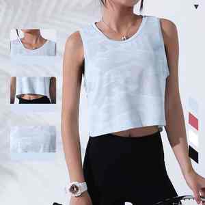 Tops courts pour femmes, mode personnalisée, durables, sans couture, séchage rapide, respirants, décontractés, noirs, sans manches, sublimation, sweats à capuche courts - Product Image 4