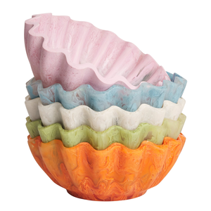 Bol de service en résine à motif de tourbillon vert clair Aqua Bol de fruits décoratif avec logo personnalisé à utiliser pour la maison, les hôtels et les restaurants - Product Image 2