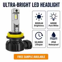Ampoule de phare LED 12V 6000K Blanc froid Compatible Canbus Plug and Play Remplacement universel pour voiture