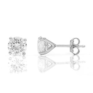 Round Diamond Prong <b>Set</b> <b>Stud</b> <b>Earrings</b> - Product Image 4