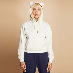 Sweat à capuche classique d'oreille d'ours en pierre pour femmes pull doux avec oreilles d'ours ludiques confort quotidien tenue décontractée unique pour l'hiver - Product Image 2