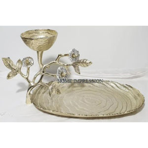 Leaf Designer Blanc Couleur Argent Métal Poli Cuisine Bol De Service 2 Niveaux À La Main Cadeau De Mariage Fruits Secs Bols De Service - Product Image 4