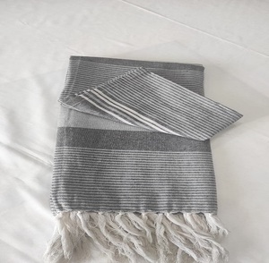 Turc adulte surdimensionné coton recyclé écologique séchage rapide serviette de plage sans sable doux absorbant longue rayure Style tropical - Product Image 2