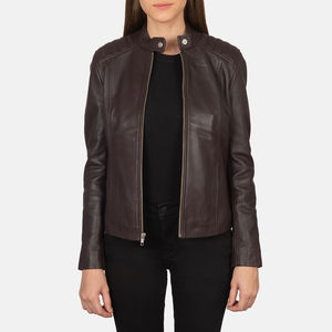 Veste en cuir pour femme, nouveau style |   Veste en cuir respirante de haute qualité pour l'hiver, manches longues, coupe-vent, imperméable, en coton - Product Image 3