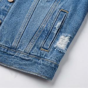 แจ็คเก็ตยีนส์ผู้หญิงสำหรับฤดูหนาว ผ้าฝ้ายระบายอากาศ เป็นมิตรกับสิ่งแวดล้อม สไตล์ลำลอง คุณภาพพรีเมียม แขนยาว แฟชั่นทันสมัย ปรับแต่งได้ - Product Image 5