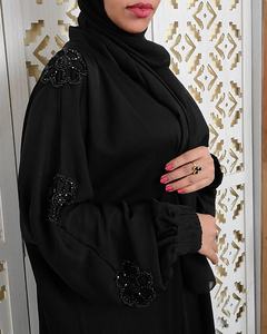Dubaï Abaya belle couleur noire musulmane traditionnelle abaya travail à la main caftan traditionnel islamique vêtements pour femmes - Product Image 4