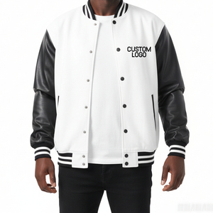 Veste de baseball de qualité supérieure en gros d'usine, veste d'hiver de rue avec patch personnalisé, manches en cuir pour hommes 2026 - Product Image 1