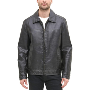 Chaqueta de cuero personalizada de alta calidad para hombre 2025 prendas de vestir exteriores de cuero genuino duraderas y elegantes ropa de calle de moda OEM al por mayor - Product Image 1