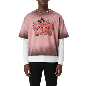 เสื้อยืดสตรีทแวร์วินเทจ พิมพ์ลายโลโก้แบบสกรีนเอง สีซีดจาง สไตล์ผู้ชาย ผ้าสองชั้น 300 320GSM แขนยาว รุ่น 2026 - Product Image 3