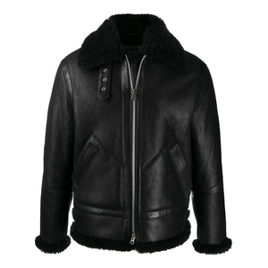 Chaqueta de Cuero de Aviador Negra para Hombre, Diseño OEM, Estilo Nuevo, Chaqueta de Cuero para Motocicleta y Ropa Urbana - Product Image 1