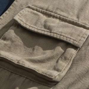 เสื้อฮู้ดดี้ผู้ชายแฟชั่นดีไซน์เนอร์แบบขายส่ง ทรงหลวม ไหล่ตก แต่งผ้าปะติดสีน้ำเงินสไตล์คาร์โก้ - Product Image 4