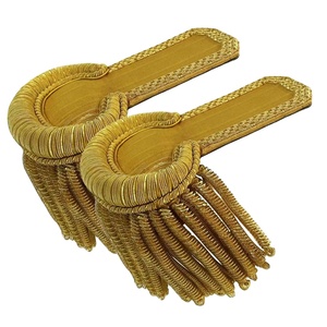 Épaulettes Cérémonielles de Qualité Supérieure 100% Coton avec Broderie à Franges et Pompons pour Uniforme Masculin – Couleur et Taille Personnalisables - Product Image 2