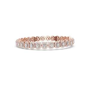 Pulsera de tenis con halo de diamantes de laboratorio de 7.04 CT, corte esmeralda y brillante redondo, VVSVS EF CVD, oro de 10, 14 y 18 quilates y plata 925 - Product Image 6