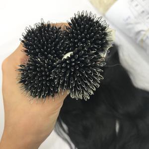 Extension de cheveux nano conseils 100% cheveux humains remy vierge double vague naturelle dessinée couleur noire extensions de cheveux nano perle - Product Image 1