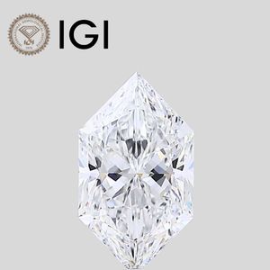 เพชรทรงหกเหลี่ยม 4 กะรัต E VS1 ได้รับการรับรองจาก IGI แบบหลวม ทรงหกเหลี่ยม - Product Image 1