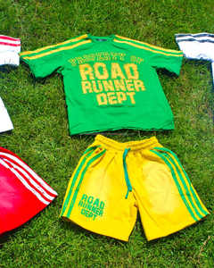 High Quality <b>Vintage</b> Washed Acid Wash <b>Men's</b> T-Shirts <b>Shorts</b> 100% Cotton Eco-Friendly Multi-Color Side Stripe Screen Printed - Product Image 1