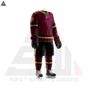 Bonne qualité Sports d'équipe Sublimation Hockey sur glace uniformes ensembles surdimensionné tenue décontracté Sport 100% Polyester sans couture séchage rapide - Product Image 4