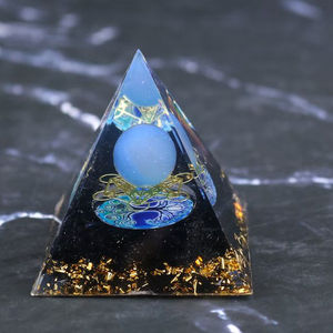 Nouvelle pyramide d'orgonite de géométrie-obsidienne guérison Reiki méditation cristal blanc pyramide d'orgone-générateur d'énergie Protection EMF - Product Image 1