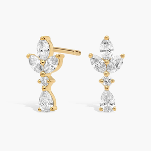 Boucles d'oreilles pendantes tendance en argent sterling 925 avec diamant moissanite brillant, forme poire et marquise, cadeau parfait pour femme, mariage, fiançailles - Product Image 1