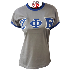Venta al por mayor de las mujeres mangas roscadas cuello en V Zeta Phi Beta bordado 100% algodón Jersey Divine Nine señoras camisetas - Product Image 6