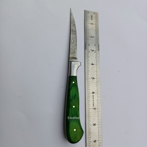 Couteau de chef en acier Damas de 9 pouces fait à la main sur mesure avec manche en bois Pakka couteau de cuisine tranchant avec étui en cuir - Product Image 5