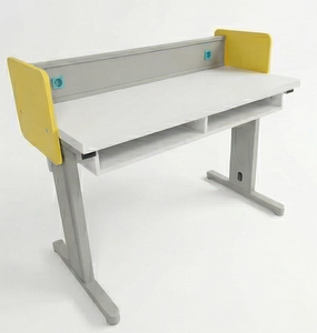 Escritorio de laboratorio moderno con toma de corriente, mesa de trabajo para estudiantes para uso escolar - Product Image 3