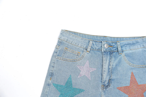 Femmes à la mode taille haute coton Denim Shorts décontracté Cargo Jeans Shorts été Style taille moyenne poches accepter OEM - Product Image 4