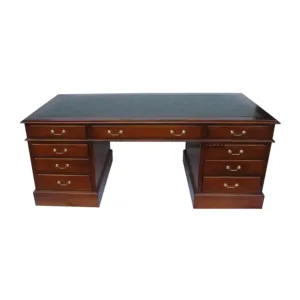 ANTIQUE REPRODUCTION FURNITURE VICTORIAN OFFICE PARTNER DESK MADE FROM MAHOGANY SOLID WOOD ,INDONESIA FURNITURE MANUFACTURER