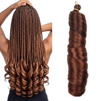 Extensions de cheveux synthétiques bouclés à la française de 150g, fibres haute température, ondulations lâches et spirales rebondissantes, pour tresses au crochet, pour femmes et filles