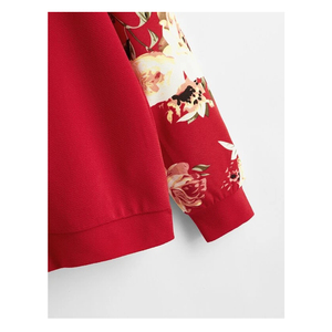 Sweat-shirt à col rond à imprimé floral pour femmes de qualité supérieure avec conception de logo personnalisé Technique de lavage à l'acide pour l'hiver - Product Image 3