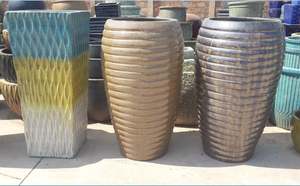 [Leo Nguyen Le] - Vente en gros de pots de fleurs en céramique émaillée ronds/pots de plantation pour jardin extérieur en provenance du Vietnam - Product Image 5