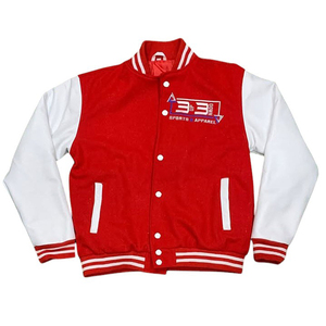 แจ็กเก็ตเบสบอลทีมตัวแทนของผู้ชายเสื้อแจ็กเก็ตหนังขนสัตว์เลตเทอร์แมนออกแบบปักโลโก้ได้ตามต้องการ - Product Image 1