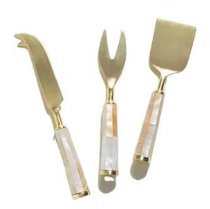 Juego de Cuchillos para Queso con Incrustaciones de Perlas de Lujo, Acero Inoxidable, Mango Elegante, para Queso Duro - Product Image 2