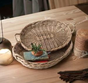 ตะกร้าหวายสานมือพร้อมที่จับสำหรับเก็บของใช้ในครัวเรือน - Product Image 2