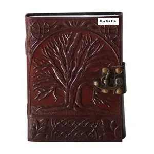 <b>Tree</b> of Life Embossed Refillable Leather Journal Handmade Craft Cotton Paper Sketchbook & Notebook Bound Journals for Unisex - Product Image 1