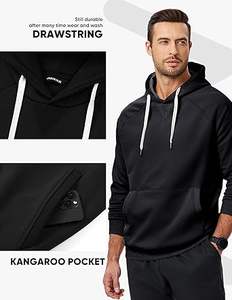 Sudaderas Casuales de Invierno para Hombre, Color Sólido, Moda, Corte Regular, 100% Algodón, Felpa, con Bolsillo - Product Image 4