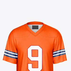 Maillot de football américain à col en V, couleur unie et motif uni, personnalisable avec étiquette privée - Product Image 5