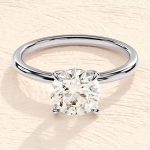 Anillo de compromiso de solitario de moissanita Original de Plata de Ley 925 IGI certificado D Color VVS claridad Ajuste de bisel de corte brillante - Product Image 1