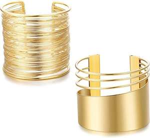 Bracelet en métal de luxe de personnalité européenne et américaine Bracelet en fil multicouche ouvert de haute qualité PAR HF CRAFTS - Product Image 1