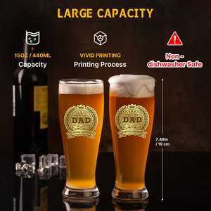 Juego de Vasos de Cerveza de 15 oz, Regalo para el Día del Padre con Posavasos de Bambú y Abridor de Botellas - Product Image 3