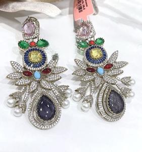 Impresionantes Pendientes de Plata de la Mejor Calidad con Acabado Plateado, Estilo Fusion Stones, Colección para Bodas, para Mujeres y Niñas - Product Image 4