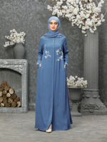 Robe islamique décontractée à imprimé personnalisé, couleur personnalisée, abaya, borka, maxi, extensible dans quatre sens, coupe ample, confortable, respirante