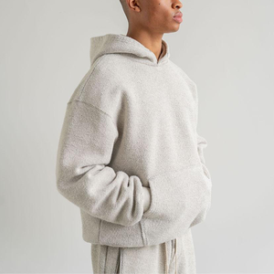 เสื้อมีฮู้ดผ้าฟลีซสำหรับผู้ชายเสื้อฮู้ดผ้าฝ้าย100% โอเวอร์ไซส์ออกแบบโลโก้ได้ตามต้องการ - Product Image 2